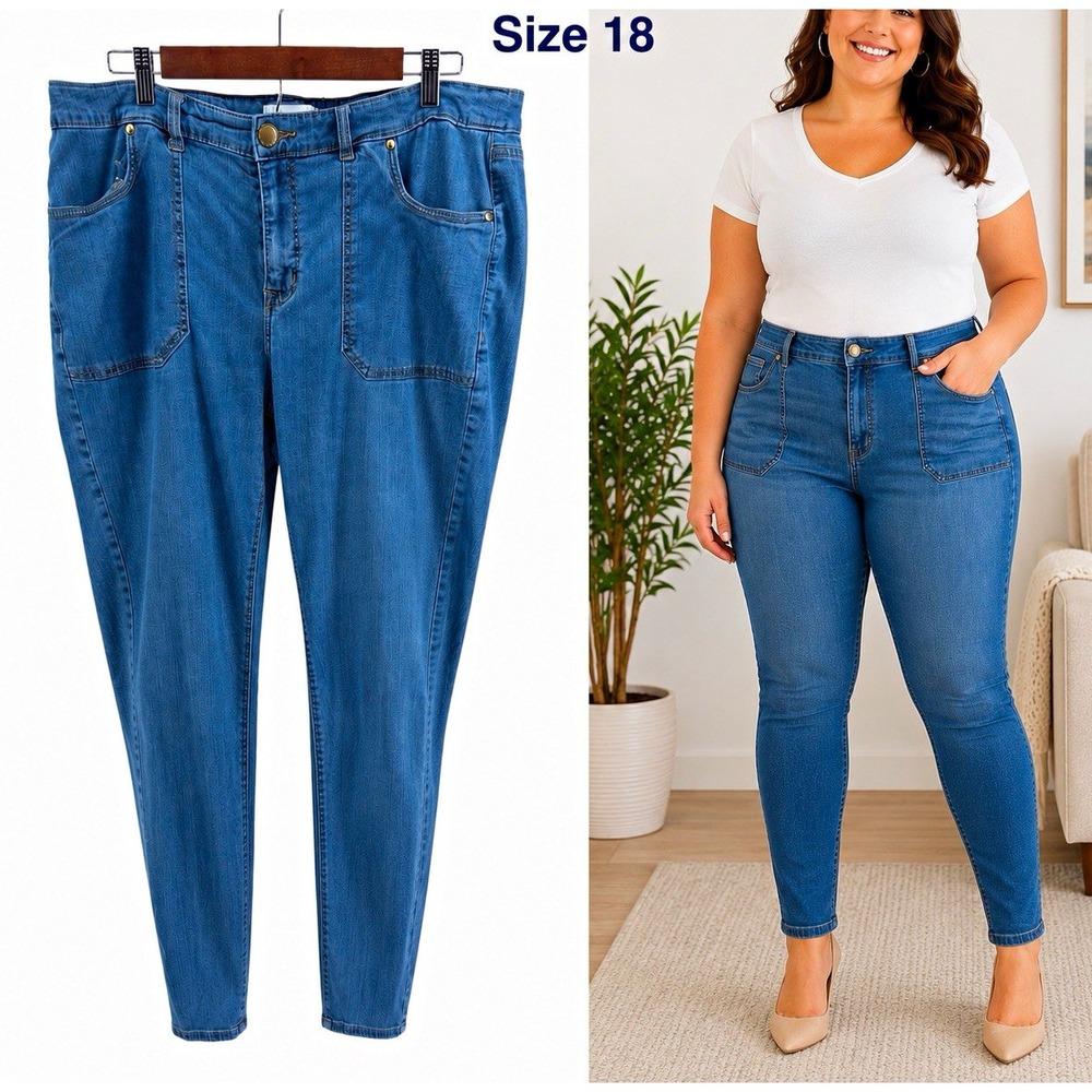 Lane Bryant Flex Magic Waistband High Rise Curvy Skinny Stretch Jeans 18 Denim